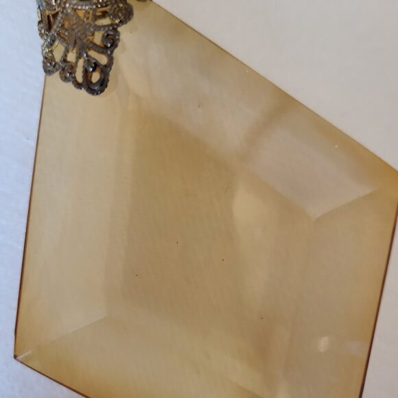 Vintage Christmas Ornament Amber Crystal Large Holiday Decor Tree Hanging - Picture 8 of 8